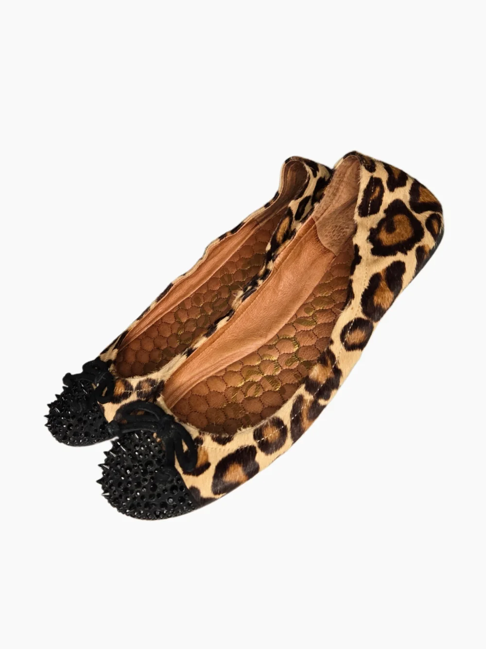 Sam Edleman Leopard Print Ballet Flats with Studded Black Toe 🖤